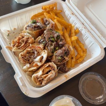 Alasala Shawarma Restaurant - Mixed shawarma platter for two! And get extra garlic sauce!! - Mediterranean Near Me - Jacksonville, Florida Alasala Shawarma Restaurant - Mixed shawarma platter for two! And get extra garlic sauce!! - Mediterranean Near Me - Jacksonville, Florida