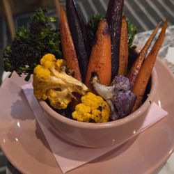 Charred Market Vegetables - rainbow carrots, cauliflower, & broccolini ($8)  01-15-2026