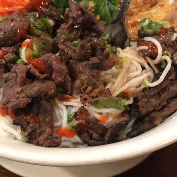 Pho Pasteur - Rice vermicelli noodle bowl(Grilled lemongrass beef, ground shrimp in
tofu skin wrap) very filling ! So good! - Vietnamese Near Me - Arlington, Texas Pho Pasteur - Rice vermicelli noodle bowl(Grilled lemongrass beef, ground shrimp in
tofu skin wrap) very filling ! So good! - Vietnamese Near Me - Arlington, Texas