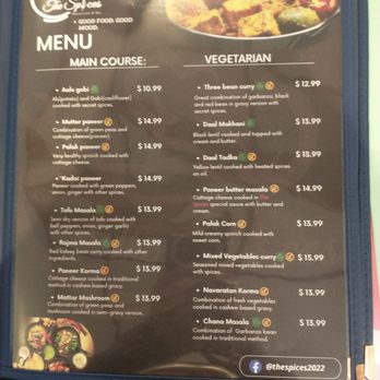 The Spices Restaurant and Bar - Menu page - Indian Near Me - Sheboygan, Wisconsin The Spices Restaurant and Bar - Menu page - Indian Near Me - Sheboygan, Wisconsin