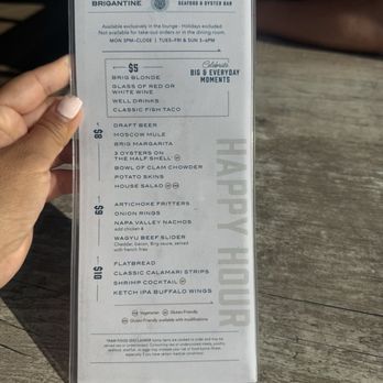 Brigantine - Happy hour menu - Seafood Near Me - Imperial Beach, California