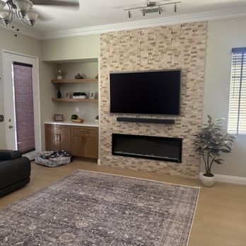 Elegant Kitchens & Bath - Rock wall in family room with new fireplace - General Contractors Near Me - Arcadia, California Elegant Kitchens & Bath - Rock wall in family room with new fireplace - General Contractors Near Me - Arcadia, California