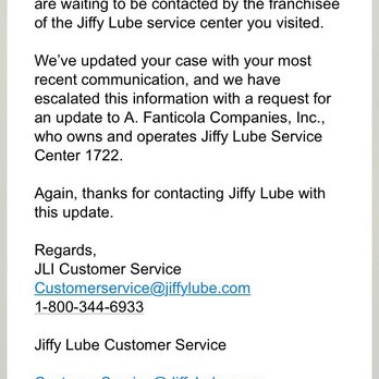 Jiffy Lube Oil Change - Jiffy Lube takes no responsibility if something goes wrong this is the response you'll get. You'll never hear from the franchise owner - Auto Repair Near Me - Alhambra, California Jiffy Lube Oil Change - Jiffy Lube takes no responsibility if something goes wrong this is the response you'll get. You'll never hear from the franchise owner - Auto Repair Near Me - Alhambra, California