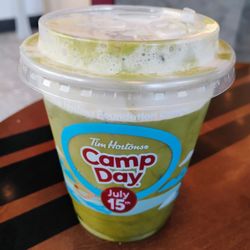Tim Hortons - Small matcha latte. They ran out of regular cold foam so asked if espresso cold foam was ok. It was actually really good. Lol.