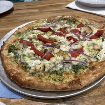 Elliot's Wood Fired Kitchen & Tap - Vegetable pizza with basil - Pizza Near Me - Newark, Ohio Elliot's Wood Fired Kitchen & Tap - Vegetable pizza with basil - Pizza Near Me - Newark, Ohio
