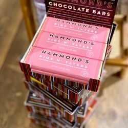 Pacifica Gifts - Made in Denver, in milk and dark chocolate varieties.  We try to keep at least 10 varieties in stock at all times.