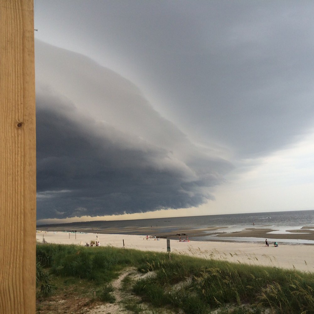 The Reef - The calm before the storm, patio deck view - Seafood Near Me - Biloxi, Mississippi