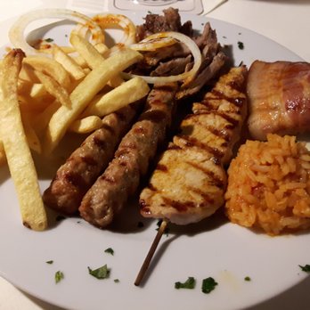 Donau Grill - Giros, Cevapcici, Fleischspiess, Speck, Djuwetschreis, Pommes Frites / Giros, Cevapcici, Meat Skewer, Bacon, Djuwetschreis, French fries - German Near Me - Hanover, NI Donau Grill - Giros, Cevapcici, Fleischspiess, Speck, Djuwetschreis, Pommes Frites / Giros, Cevapcici, Meat Skewer, Bacon, Djuwetschreis, French fries - German Near Me - Hanover, NI