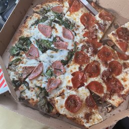 Spinach and ham & sausage and mushroom