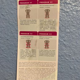 The 4 programs on the Beauty Angel (sorry for the coffee stain) The 4 programs on the Beauty Angel (sorry for the coffee stain)