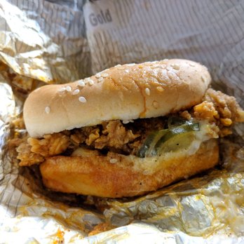KFC - Nashville hot tender slider. Nice amount of heat. - Fast Food Near Me - Woodside, New York