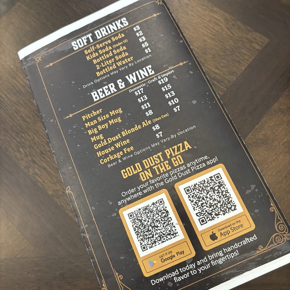 Gold Dust Pizza Copperopolis - Drinks - Pizza Near Me - Copperopolis, California
