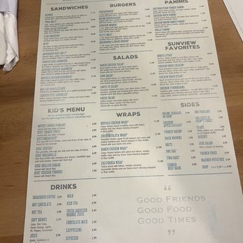 Sunview Cafe - Menu other side! - Breakfast & Brunch Near Me - Allen, Texas