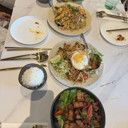 Various main dishes - my fav was the crispy pork (bottom) Various main dishes - my fav was the crispy pork (bottom)