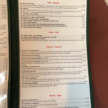 El Sol De Mexico - a menu for a mexican restaurant - Mexican Near Me - Tualatin, Oregon