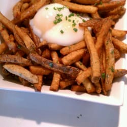 Triple duck fat fries, 110' minute eggs, cold Bearnaise.