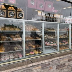 DK's Donuts of Orange - Display case of the fancier donuts
