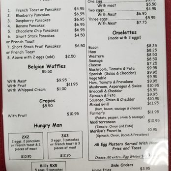 Marilyn's Cafe - Breakfast menu - Diners Near Me - Chester, New Jersey