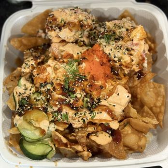 Ry's Poke Shack - Poke nachos salmon spicy tobiko - Hawaiian Near Me - Pasadena, California