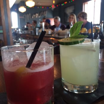 Ballyhoo - On the left the "Pour A Good Cause" drink Violet Beauregarde from Dan Hagen and on the right a good Old Maid. - New American Near Me - Buffalo, New York Ballyhoo - On the left the "Pour A Good Cause" drink Violet Beauregarde from Dan Hagen and on the right a good Old Maid. - New American Near Me - Buffalo, New York