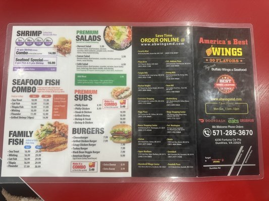 Menu photo 1 America’s Best Wings Dumfries, VA