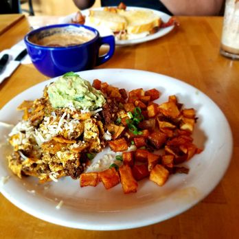 The Peach Cafe - Chilequiles. - New American Near Me - Monrovia, California The Peach Cafe - Chilequiles. - New American Near Me - Monrovia, California