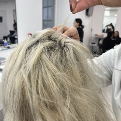 Magic Touch Salon - After they done bleaching on my hair.