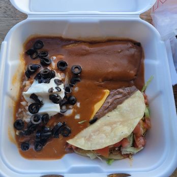 Bill's Taco House #3 - Trio plate. Enchilada, hardshell taco and tamale - Tacos Near Me - Los Angeles, California Bill's Taco House #3 - Trio plate. Enchilada, hardshell taco and tamale - Tacos Near Me - Los Angeles, California