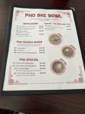Menu photo 6 Pho Shi Bowl Sherman, TX Menu photo 6 Pho Shi Bowl Sherman, TX