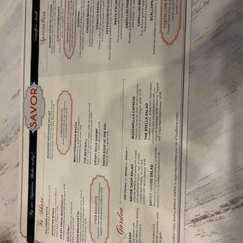 Savor Restaurant - Menu - side 1 - Seafood Near Me - Carmel, Indiana Savor Restaurant - Menu - side 1 - Seafood Near Me - Carmel, Indiana