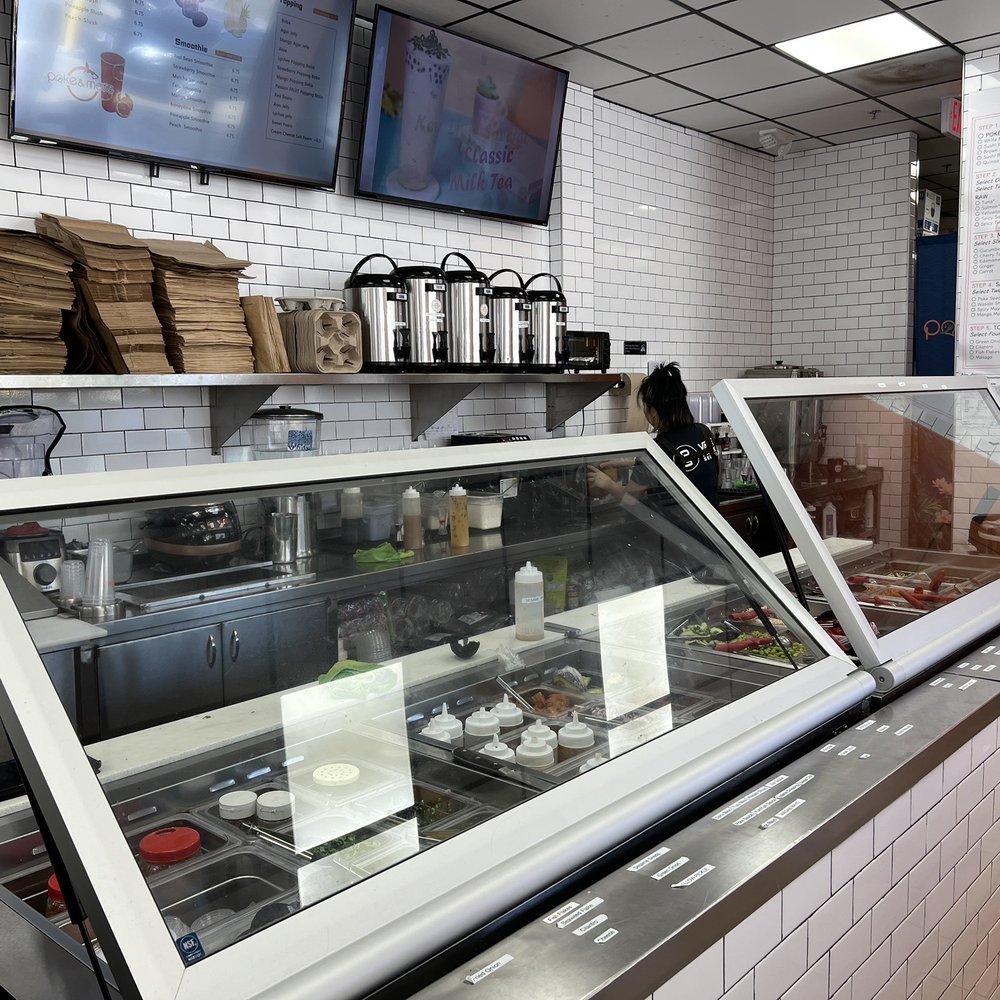 a counter with a variety of food items a counter with a variety of food items