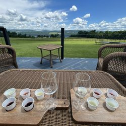 Castel Grisch Winery - Wine flights on back deck