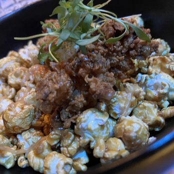 BLK SWAN - Fried lobster tail over kettle corn - New American Near Me - Baltimore, Maryland