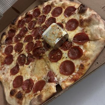 Zalat Pizza - 12" Pepperoni (No Mods) with a cheese encrusted battery block... - Pizza Near Me - Dallas, Texas Zalat Pizza - 12" Pepperoni (No Mods) with a cheese encrusted battery block... - Pizza Near Me - Dallas, Texas