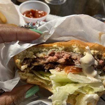 TK Burgers - The Bargain burger - raw - Burgers Near Me - Costa Mesa, California