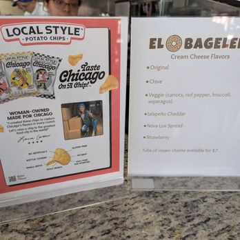 El Bagelero - Cream cheese options and chips - Bagels Near Me - Chicago, Illinois El Bagelero - Cream cheese options and chips - Bagels Near Me - Chicago, Illinois