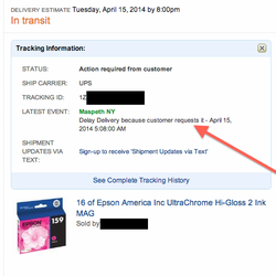 Photo of UPS Customer Center - Maspeth, NY, US. Maspeth being Maspeth. They did this on TWO separate shipments from TWO separate Amazon sellers. Both falsely marked as 'hold'.