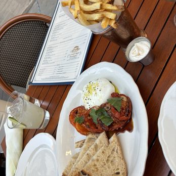 Gilt Bar - Burrata , Roasted Tomatoes , Gremolata and French Fries - New American Near Me - Chicago, Illinois