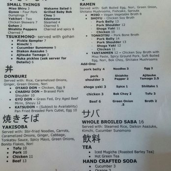 Kimura - Menu - Ramen Near Me - San Antonio, Texas