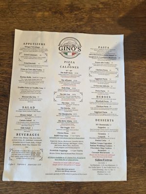 Menu photo 1 Gino’s Italian Joint Richmond, TX Menu photo 1 Gino’s Italian Joint Richmond, TX