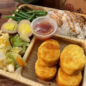 Taipei Cafe - Fried Egg Tofu Bento - Bubble Tea Near Me - Chicago, Illinois