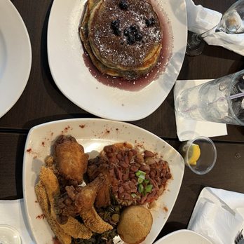 CuVee’s Culinary Creations - Pancakes chicken fried catfish red beans and rice corn bread - Caterers Near Me - Houston, Texas CuVee’s Culinary Creations - Pancakes chicken fried catfish red beans and rice corn bread - Caterers Near Me - Houston, Texas