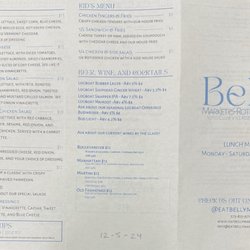 Belly Market - Menu 12-05-24
