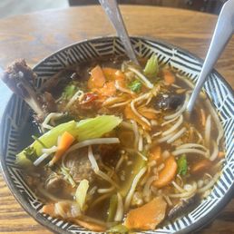 Egg noodle and duck leg Egg noodle and duck leg