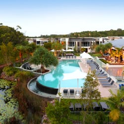 RACV Noosa Resort - Huge pool, with restaurant, overlooking bush.