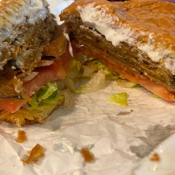 Hangry Burger - Inside the eggplant burger - Burgers Near Me - Springfield, Virginia