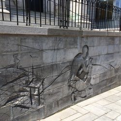 La Maison de la Littérature - Detailed sketch right outside