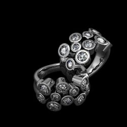 Stucchi Jewelers - Custom 14k white gold bubble ring
