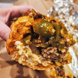 Famous Philly Cheese Steaks - Delicious & authentic! This was the OG with added jalapeno, pepper spread & Frank's red.