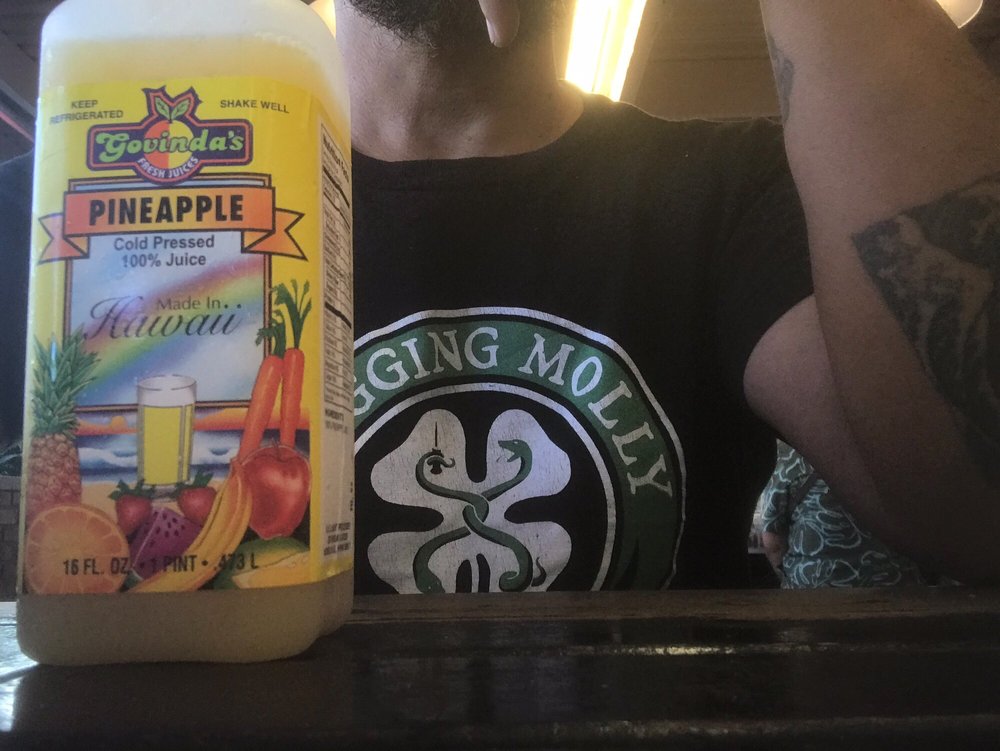 Photo of Govinda's Fresh Juices - Honolulu, HI, United States. Drinking my Govinda's Pineapple juice, only 'cause Watermelon was sold out. Getting some LOL watching Catfish :3